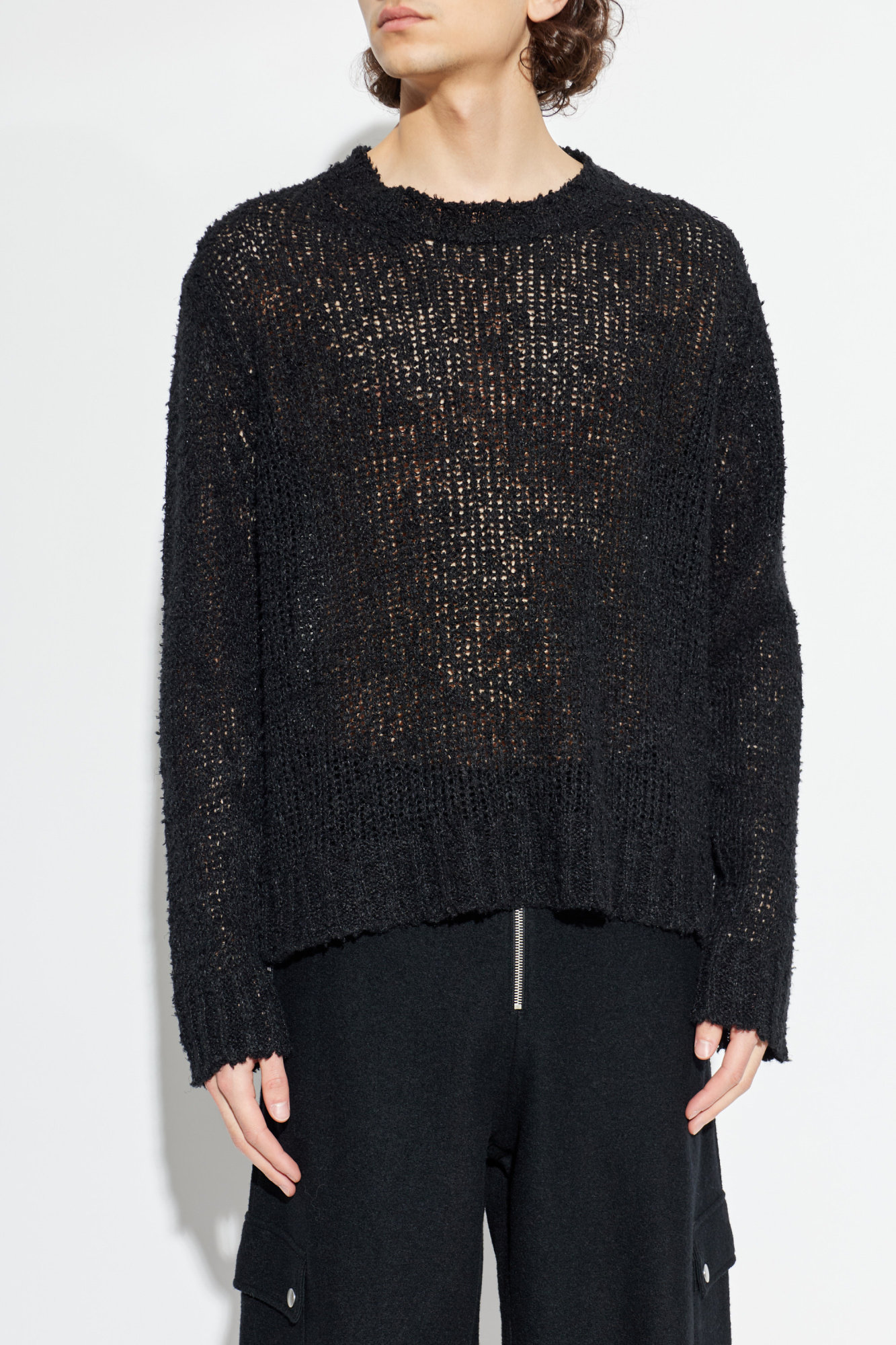 JIL SANDER Linen sweater with raw-edge hem | Men's | Vitkac